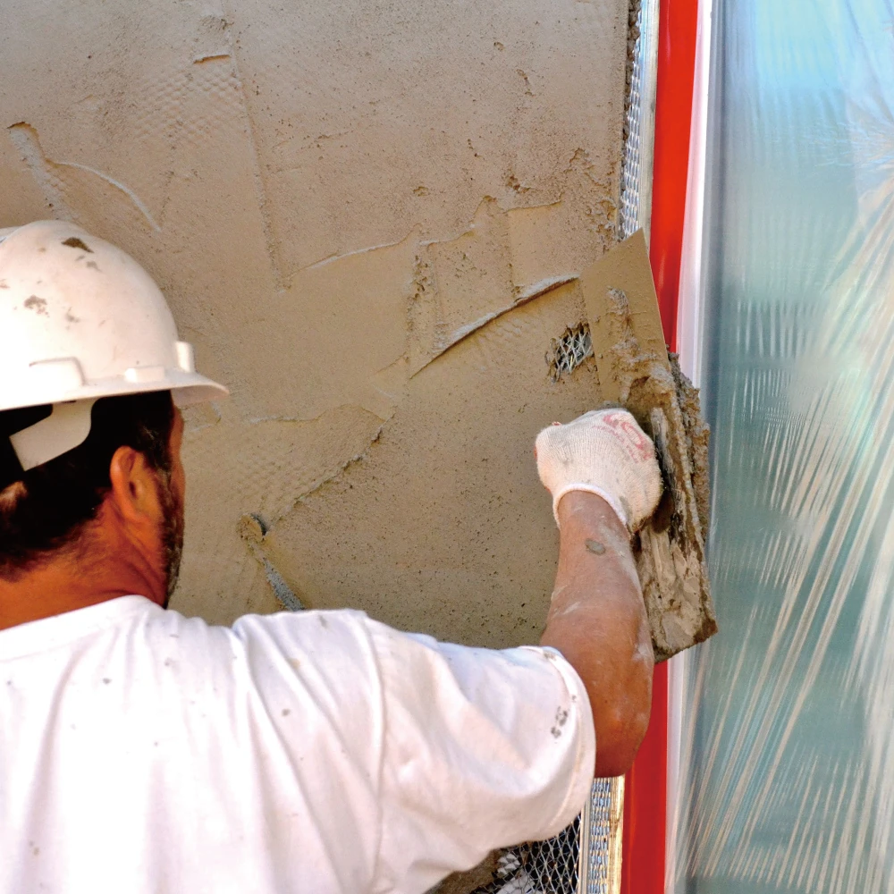 4 .PE Tape for Masking during Stucco Process.webp